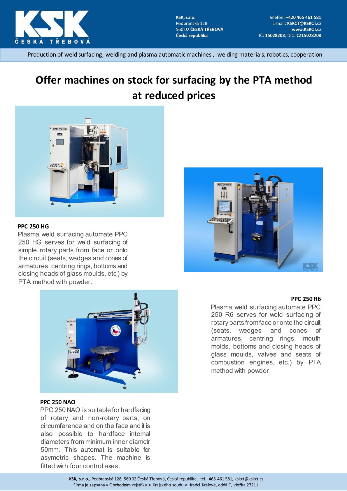 special offer of PTA machines